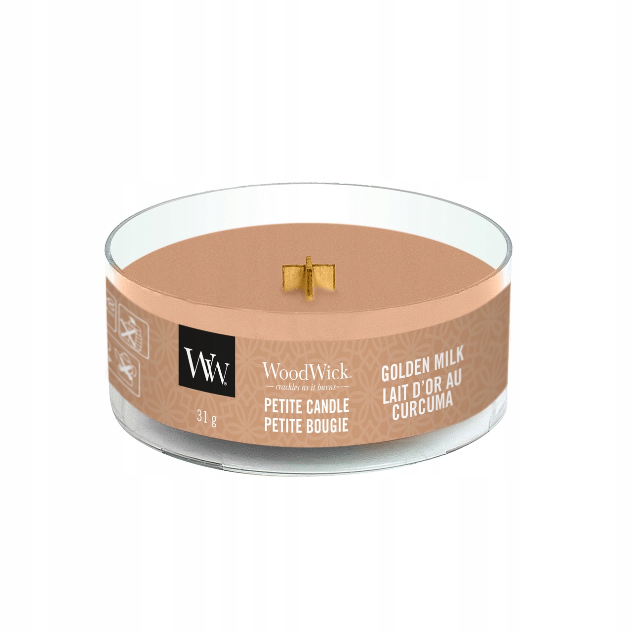 

WoodWick Golden Milk Świeca Petite