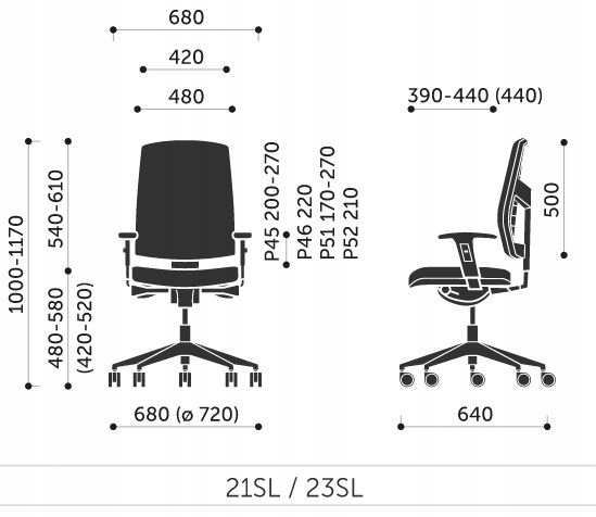 Fotel Raya 23SL P45PU Profim krzesło obrotowe PL Kolor korpusu czarny