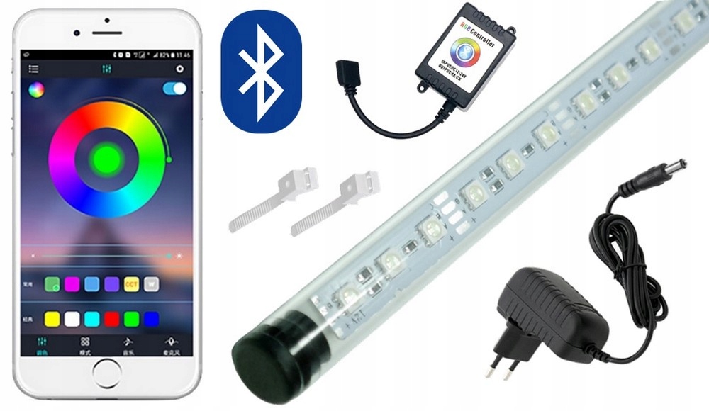 Levně Rgb Led zářivka akvárium Bluetooth 110cm I