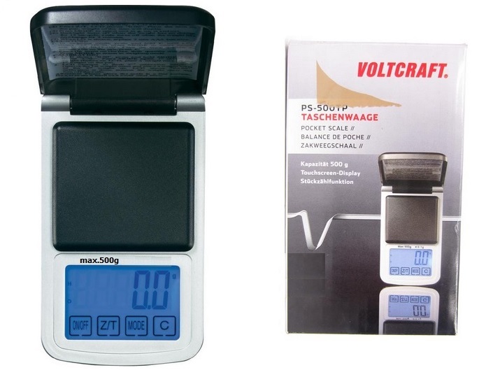 Kapesní váha Voltcraft PS-500TP, 500 g