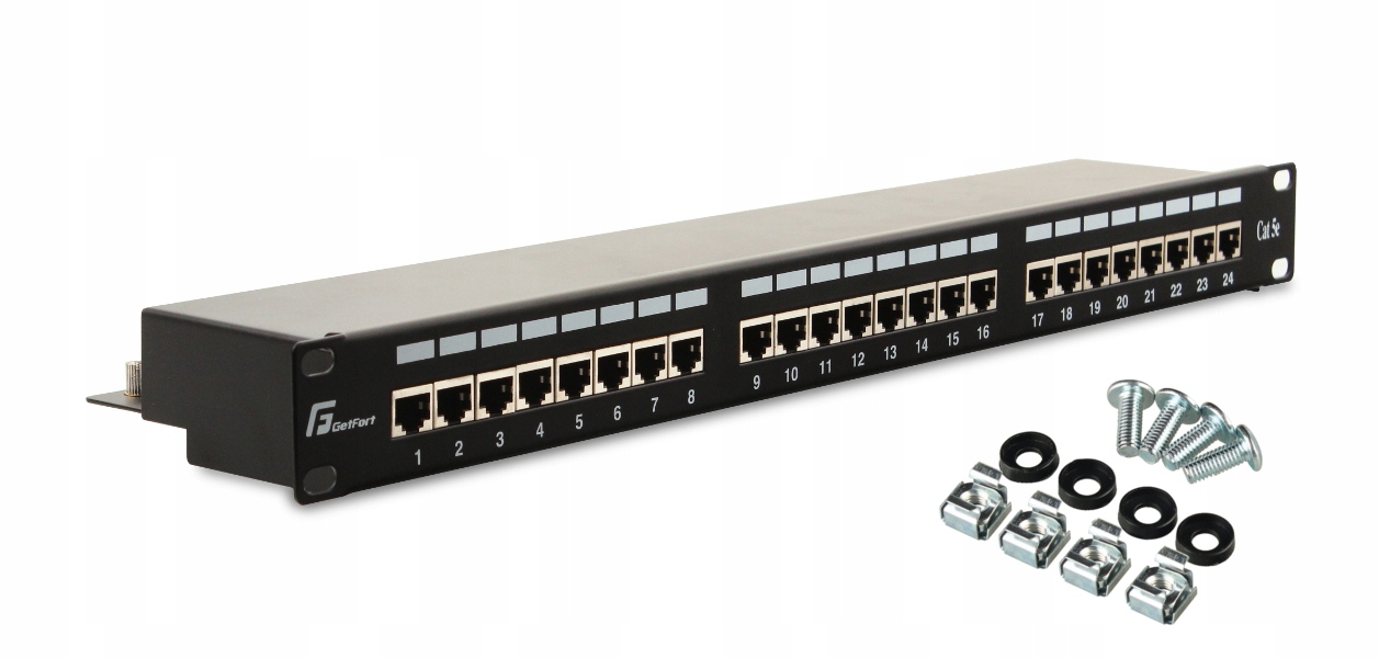 Patch Panel Ftp CAT.5E 24 Portů PGF-5EFTP24-B6 Getfort Ellektropoint