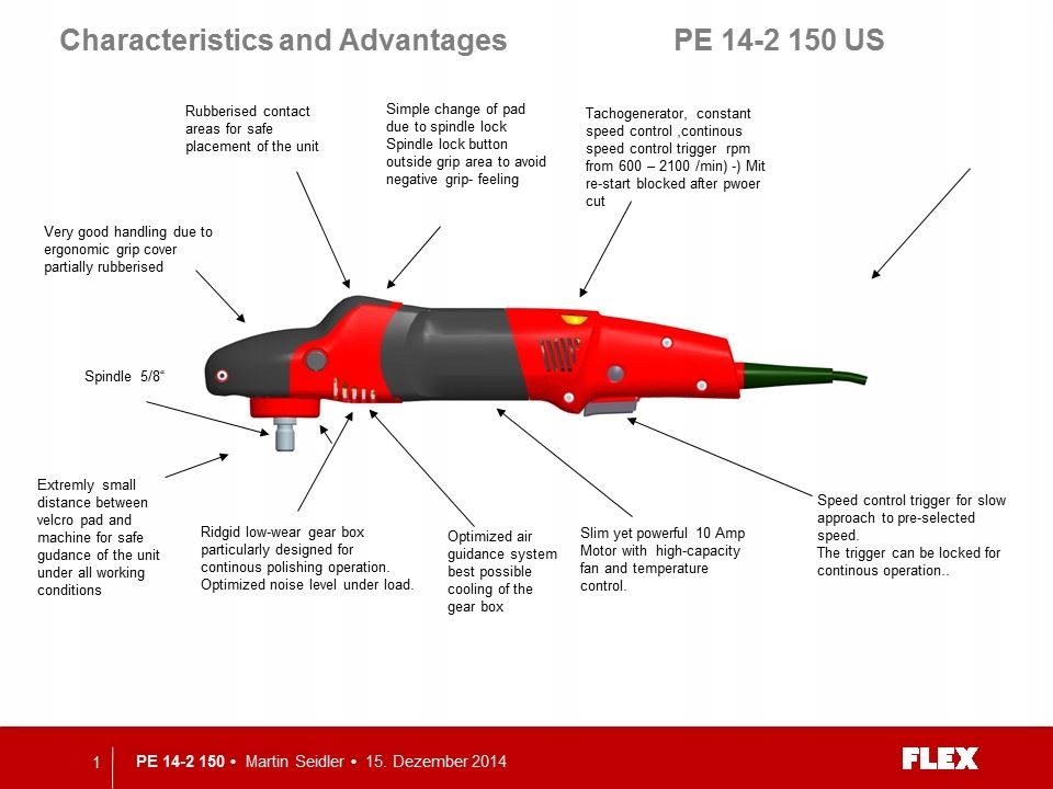 FLEX PE 14-2 150 Polerka rotacyjna maszyna polersk Marka Flex