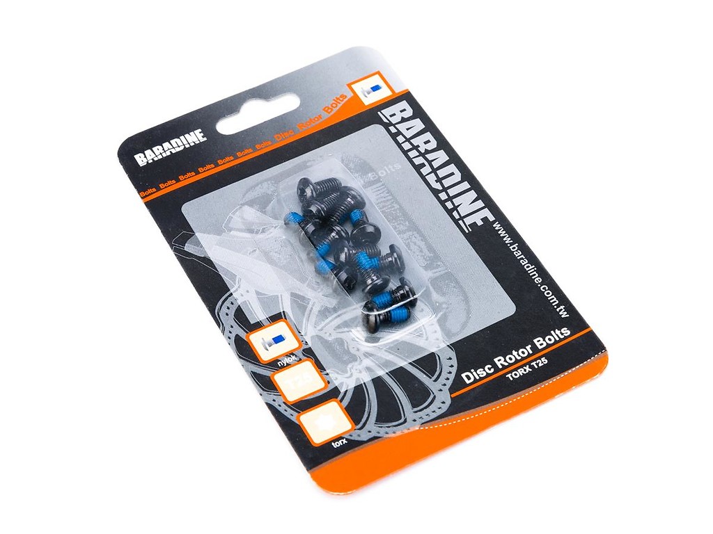 ŚRUBY DO TARCZ BARADINE RB-01 M5x10 TORX 12szt BLK Mocowanie 6 śrub (IS)