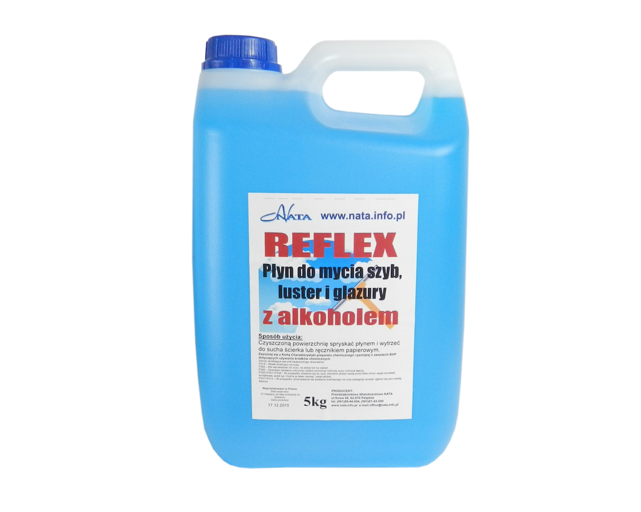 

Reflex bezsmugowy płyn do mycia szyb luster 5kg