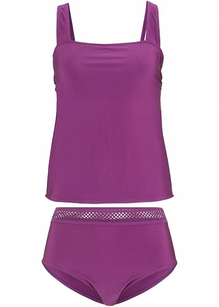 O5215 TANKINI 2CZ. FIOLETOWE TOP+ FIGI r.42