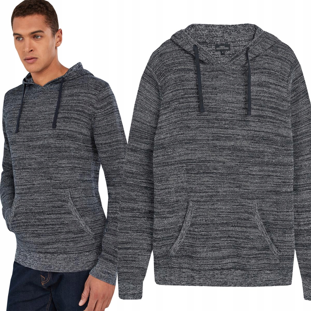 

Next Czarna Biała Męska Bluza z Kapturem Bawełna S