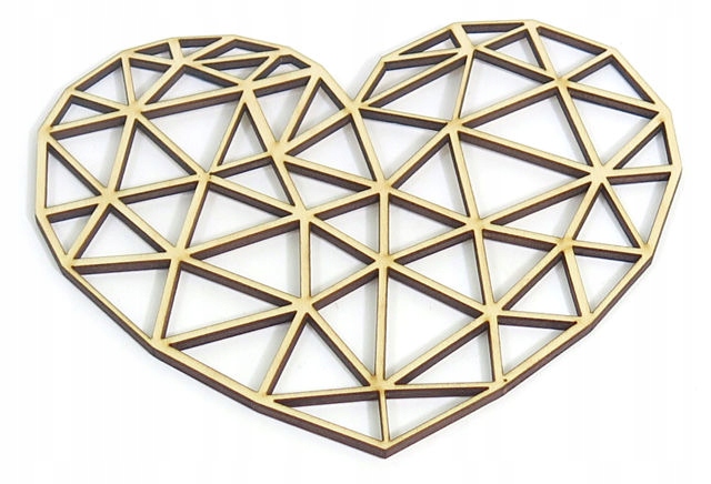 

Dekor Ażurowe Geometryczne Serce Ze Sklejki OT37