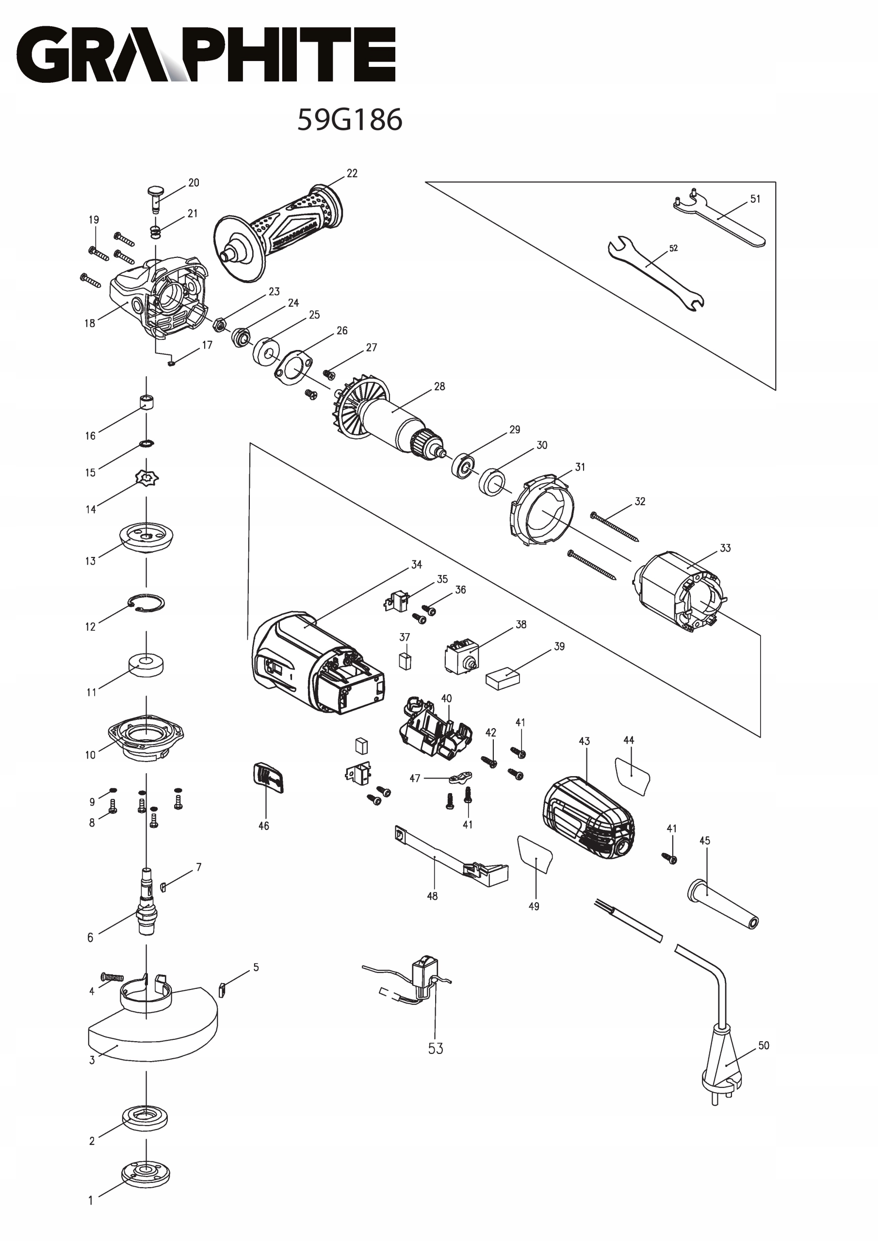 GRAPHITE 59G186 PRZYCISK WŁĄCZNIKA SZLIFIERKI KĄT. Rodzaj włącznik