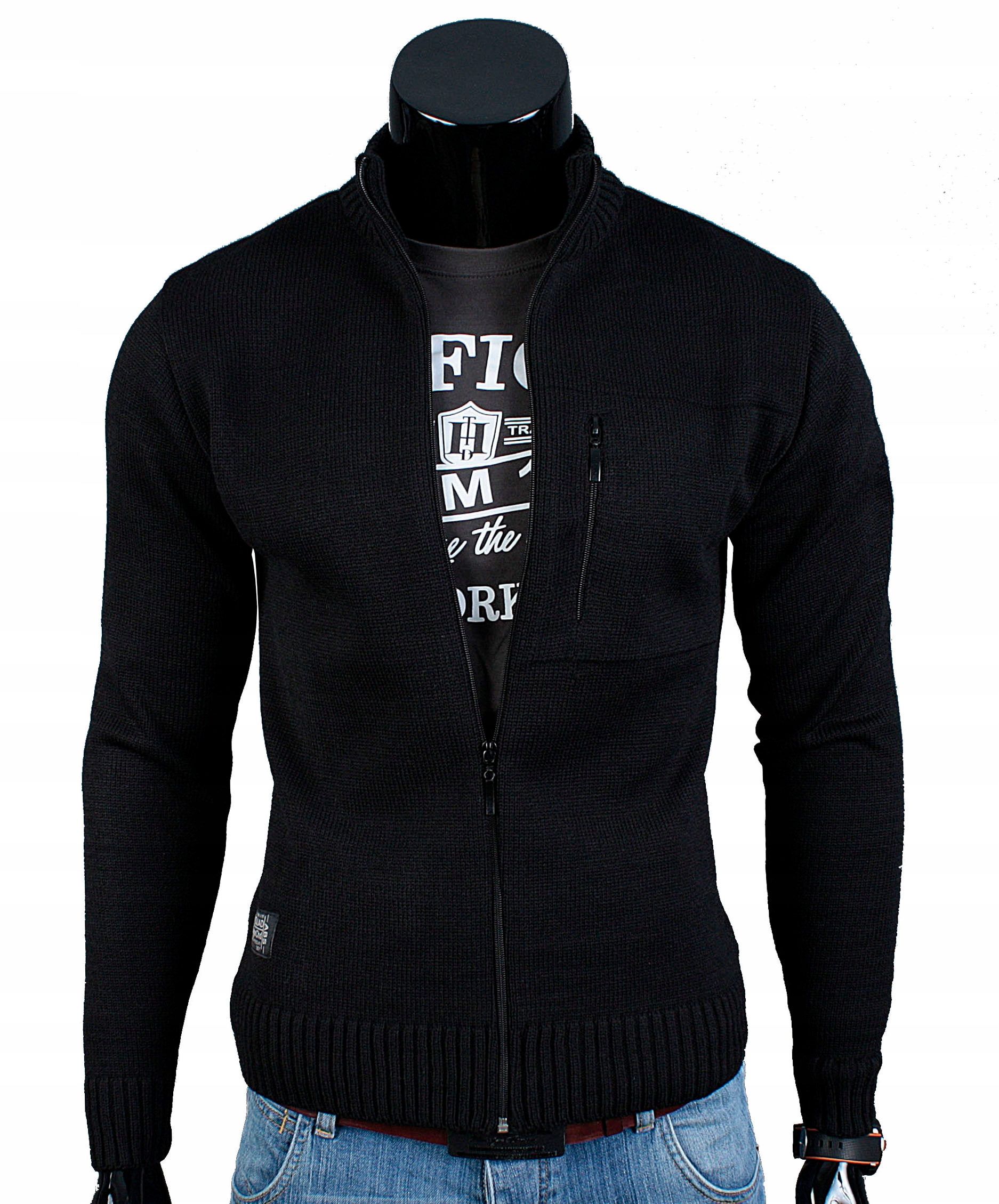 

Gruby Sweter Rozpinany AS05 Czarny__M_PRODUKT_PL