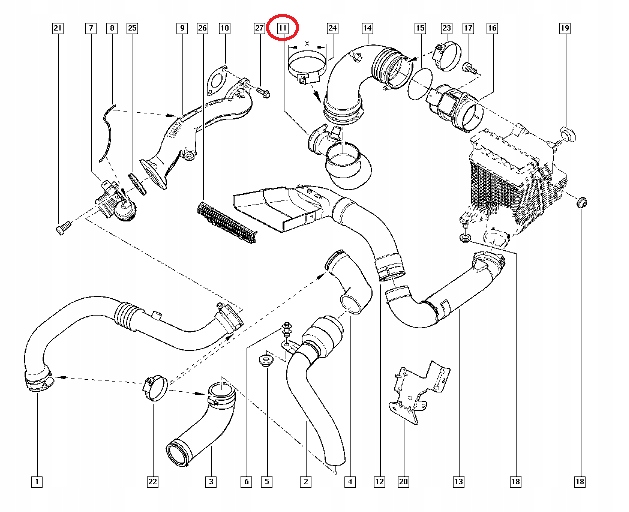 PRZEWOD TURBO RENAULT MEGANE II SCENIC II 1 9 DCI Engine Type Diesel