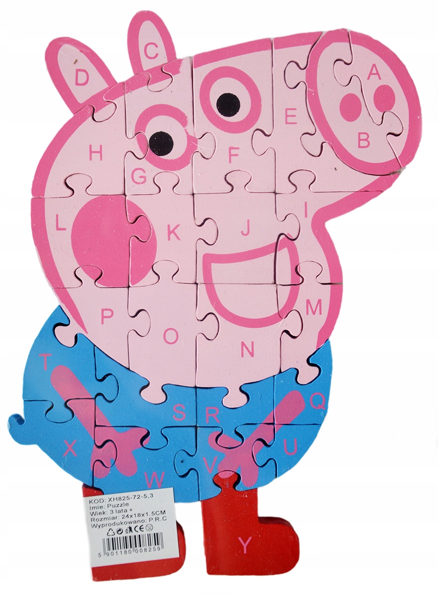 PUZZLE DREWNIANE EDUKACYJNE ŚWINKA PEPPA GEORGE Rodzaj zestaw