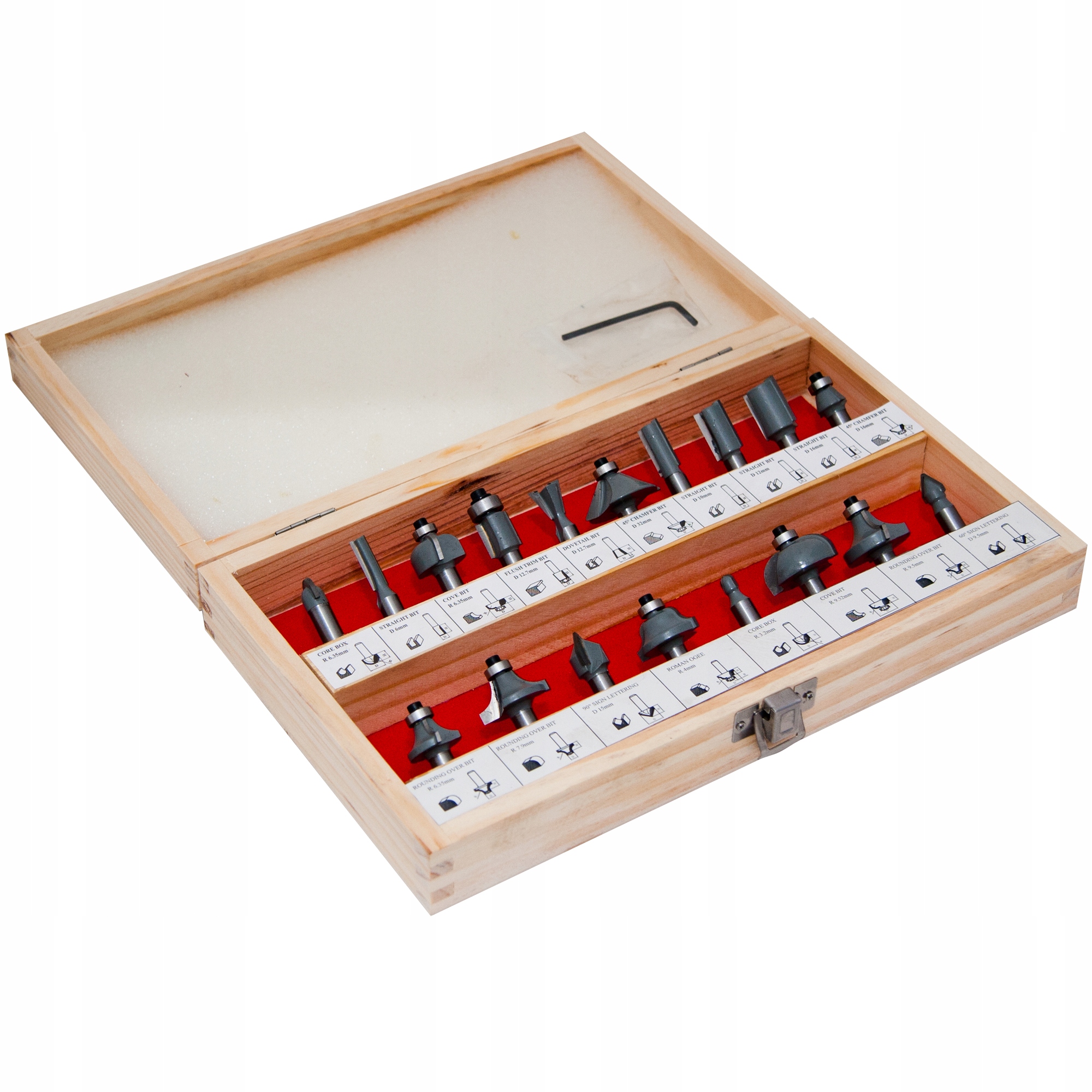 Sada tvarových fréz na dřevo 18 ks, 8 mm