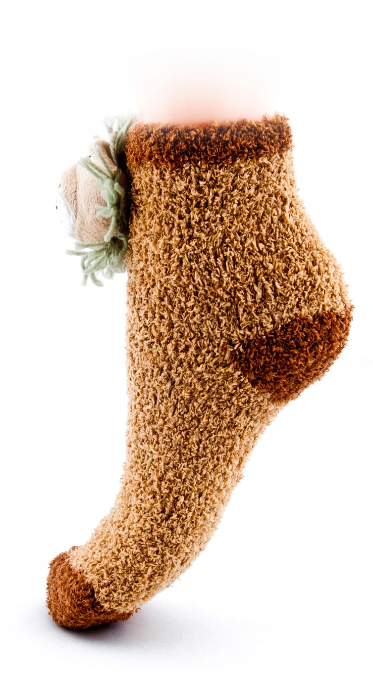 

Ciepłe domowe skarpetki damskie doszywany zwierzak