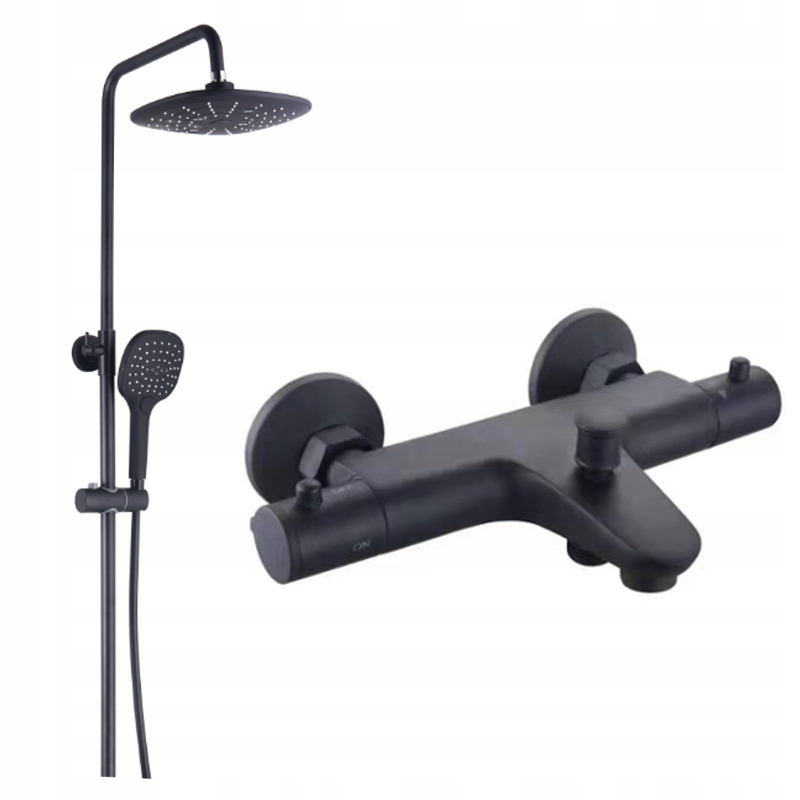 MEXEN ZESTAW WANNOWY BATERIA CZARNA TERMOSTAT