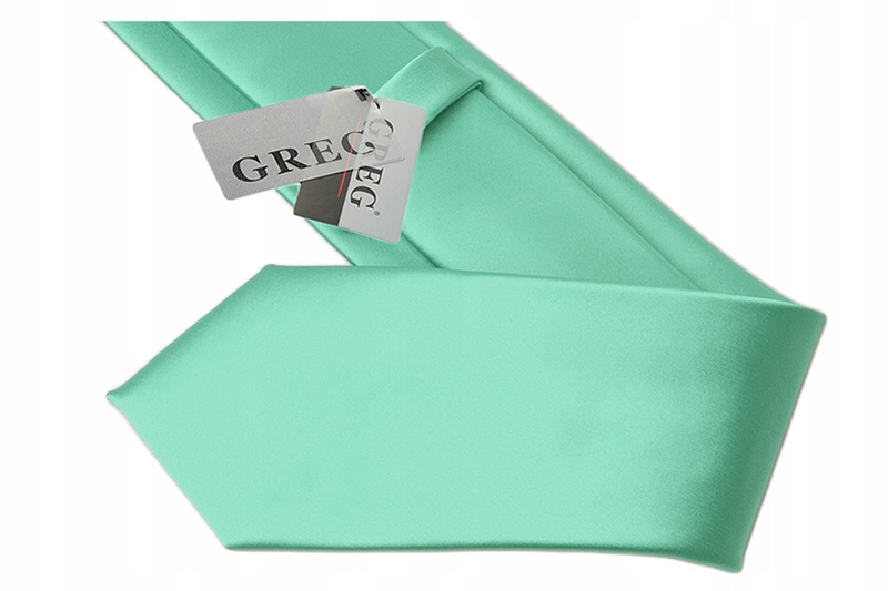 MIKROFIBRA Wąski 6cm Gładki Krawat MIĘTOWY gs75