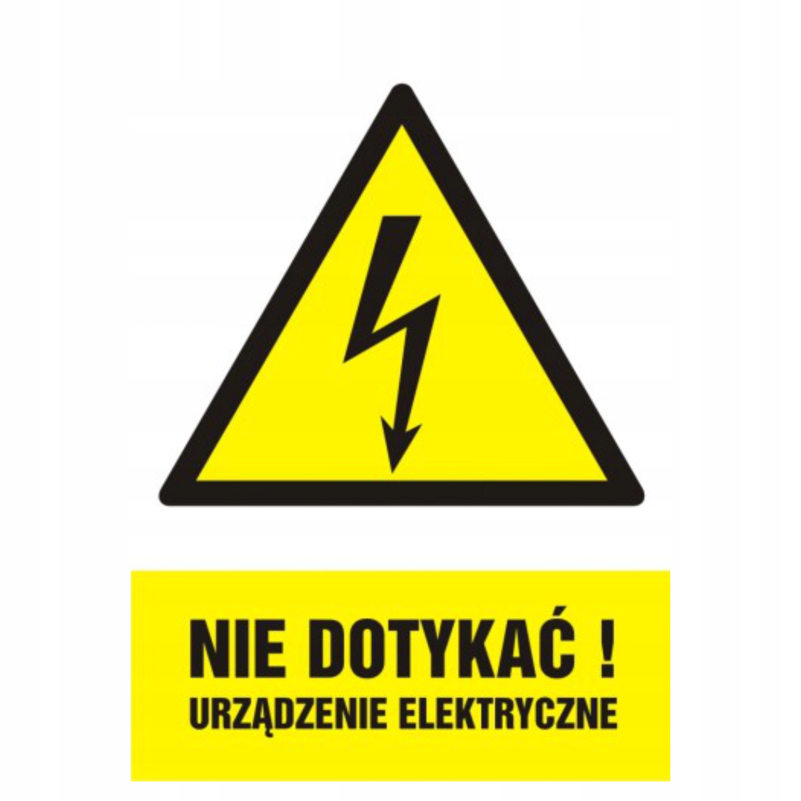 

Tablica naklejka 7,4x10,5 Nie dotykać elektryczne