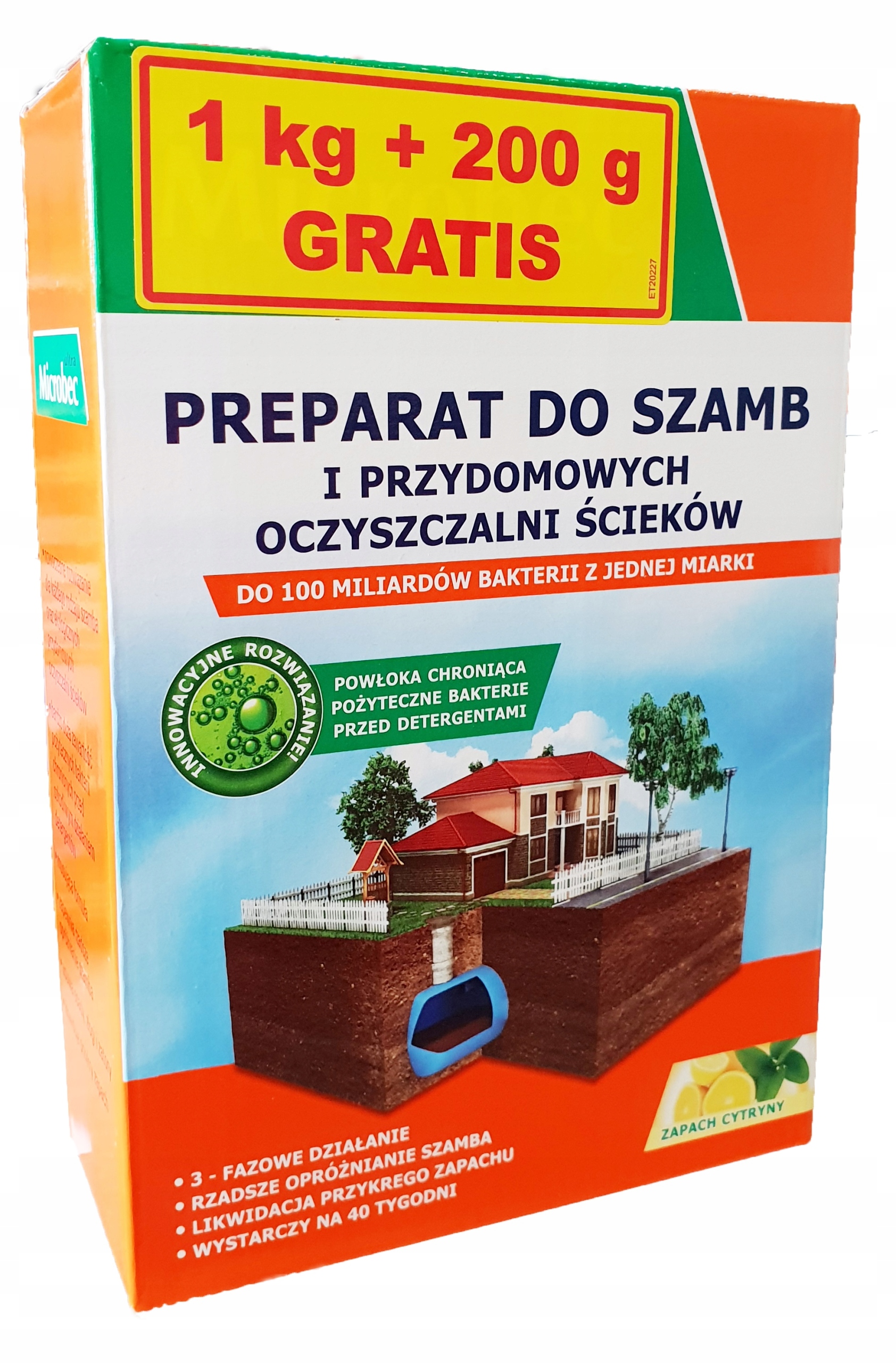 MICROBEC ULTRA BROS BAKTERIE PREPARAT ŚRODEK DO OCZYSZCZALNI SZAMBA 1,2 KG