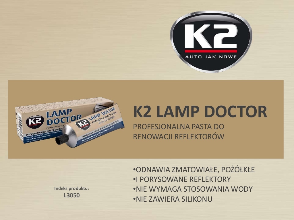 K2 LAMP DOCTOR PASTA USUWA RYSY REFLEKTORÓW 1486 Rodzaj polerowanie lamp