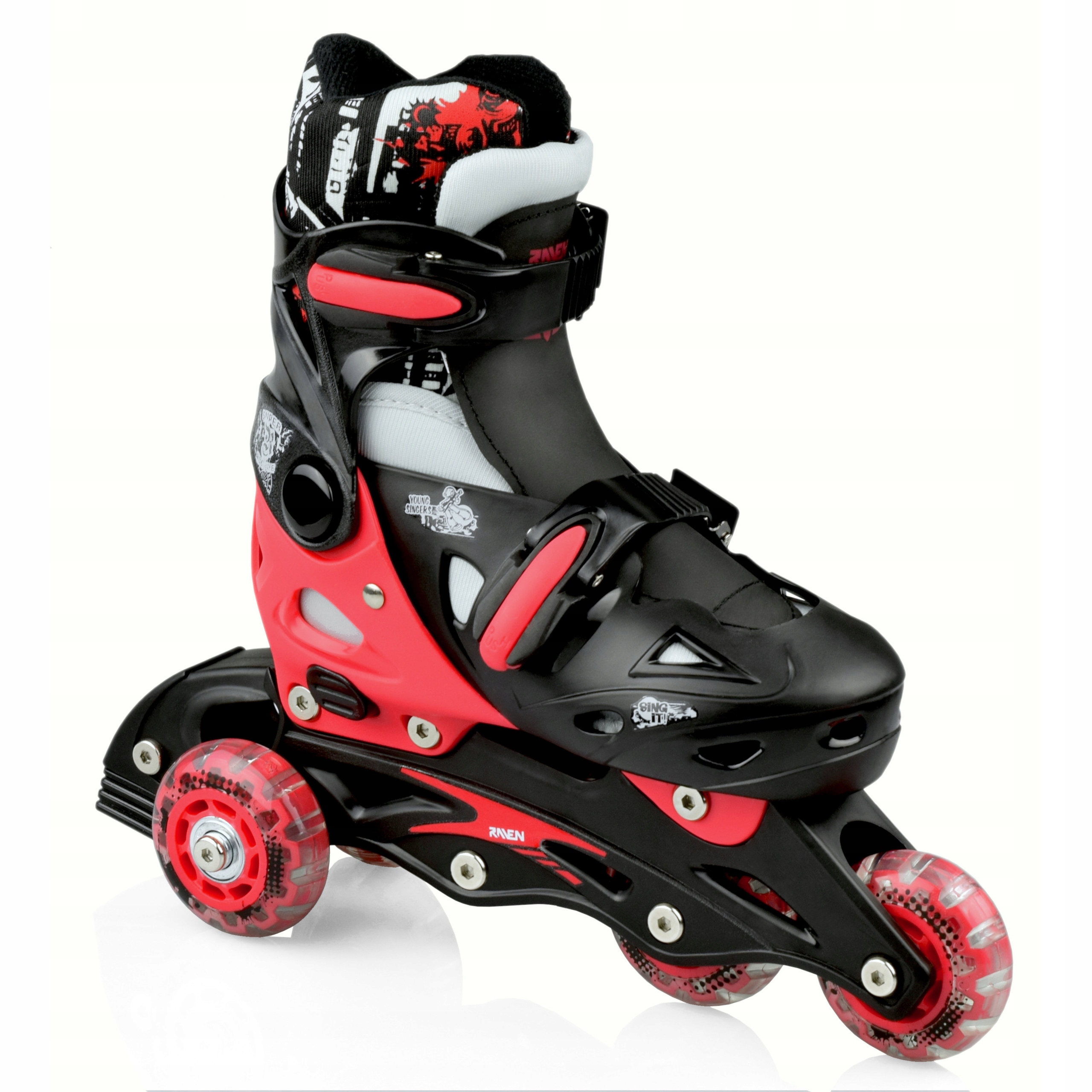 Роликовые коньки Raven Singer R. 29-32 черный и красный
