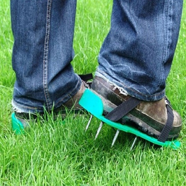 AERATOR OGRODOWY SANDAŁOWY BUTY Z KOLCAMI AREATOR WERKUTYLATOR DO TRAWY Zasilanie ręczne