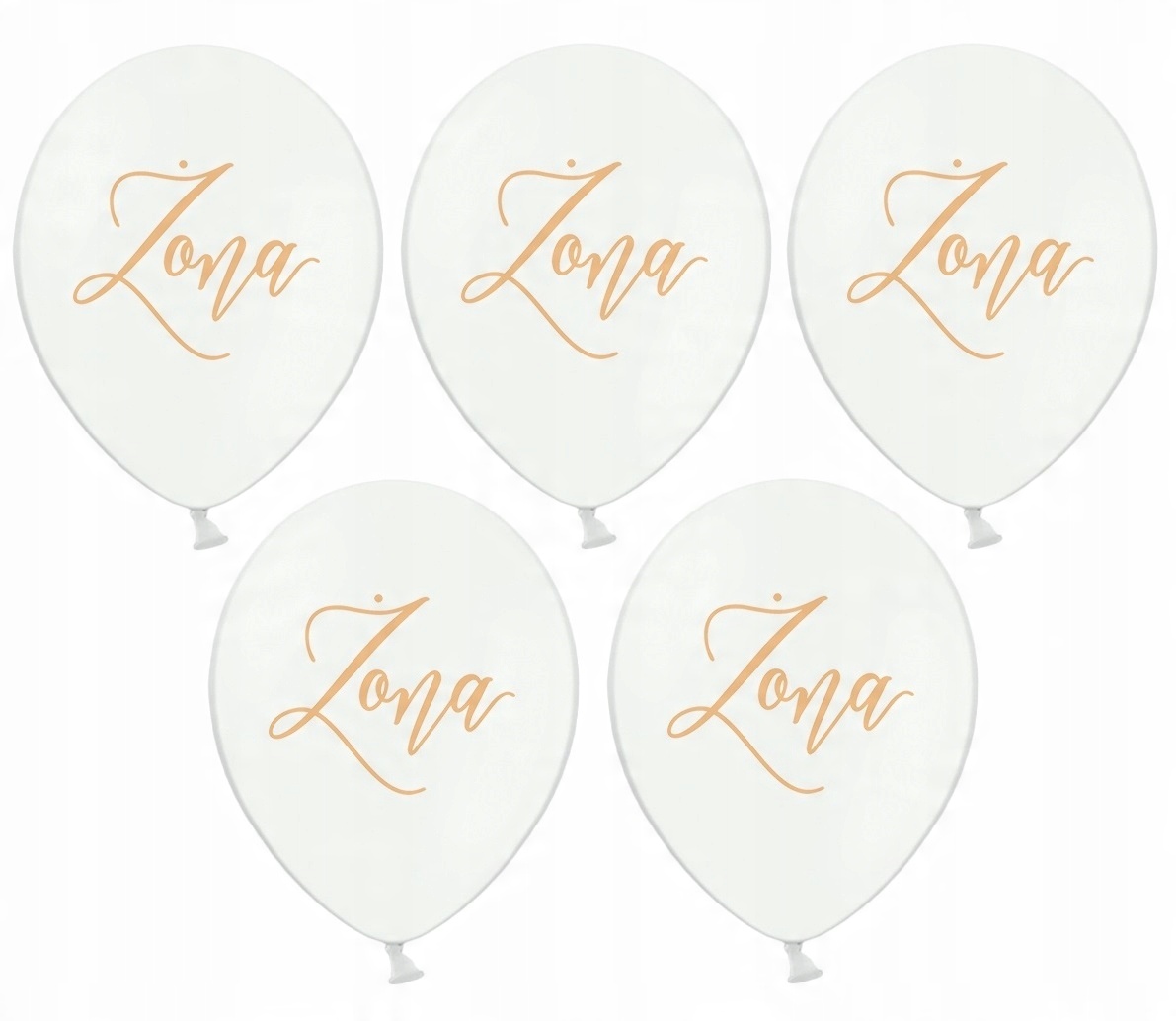 

Białe balony z napisem Żona na ślub wesele 5szt