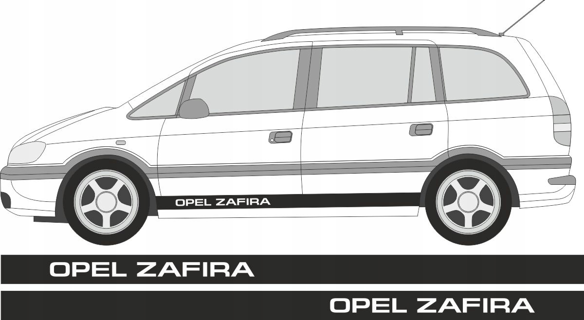 

Naklejki pasy na bok samochodu Opel Zafira A