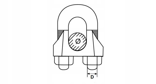 ZACISK LINOWY ZACISK DO LINY DO LIN 6MM A4 1 SZT Rodzaj kabłąkowy