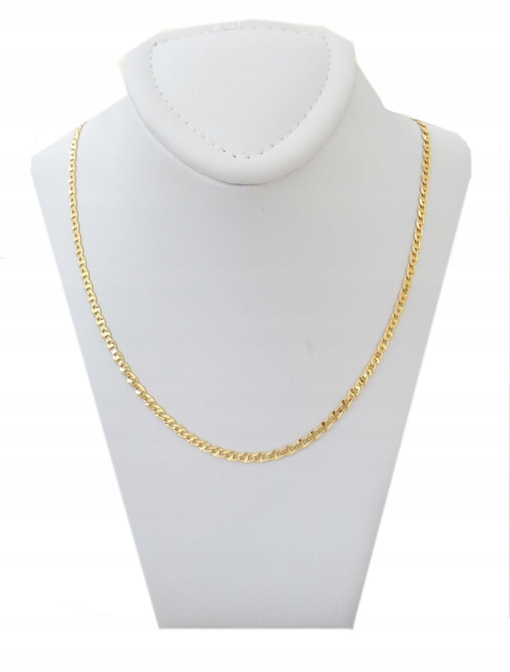 ŁAŃCUSZEK ZŁOTY PEŁNY + KRZYŻYK 50 CM. PR. 585 Materiał żółte złoto