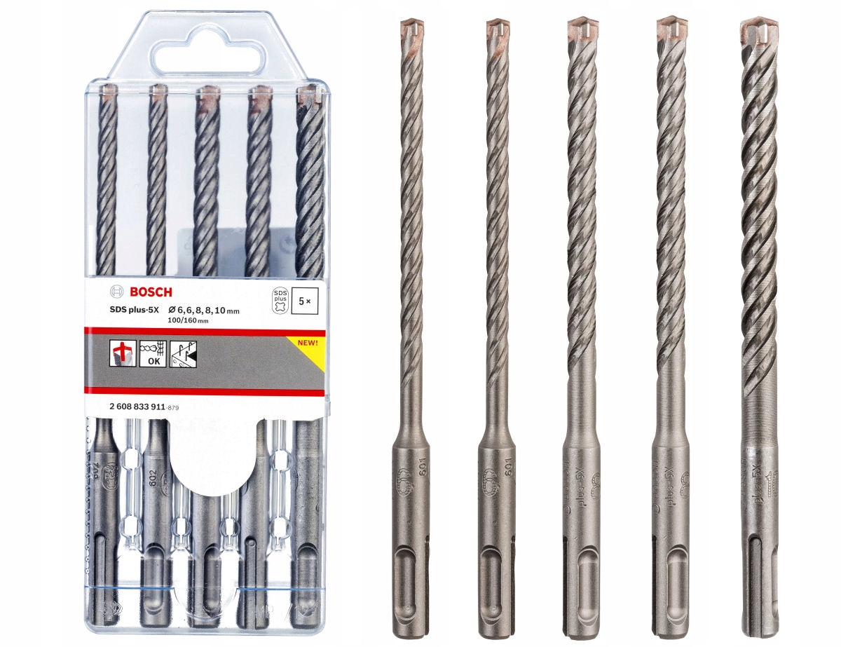 

Zestaw 5 wierteł SDS-Plus plus-5X Bosch