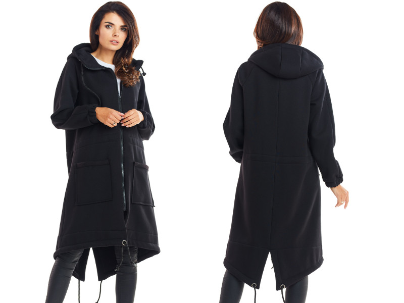 

ciepła Bluza damska Parka z Kapturem 36/38 S/m