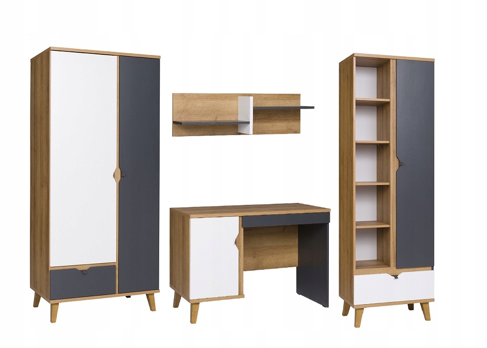 

meblościanka zestaw biurko szafa regał Memone A