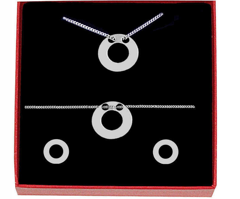 

Komplet Srebrny Celebrytka Koło Kółko Ring Srebro