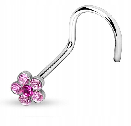 

Piercing Kolczyk Do Nosa Kwiatek Kryształki