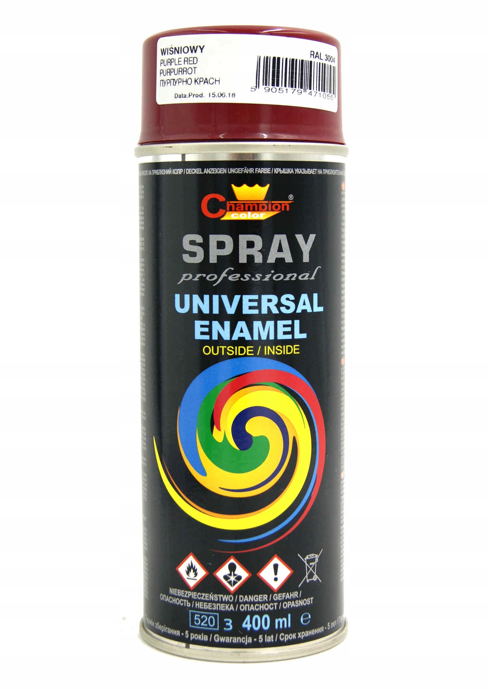 

Champion Lakier Spray Farba Wiśniowy RAL3004 400ml