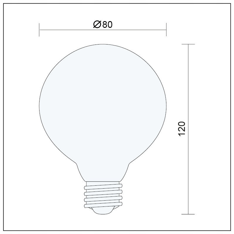 Żarówka LED E27 Filament 8W G80 bańka 8cm MLECZNA Rodzaj gwintu E27