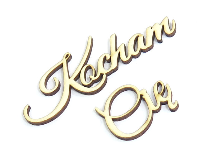 

Napis Dekor Decoupage Ze Sklejki Kocham Cię KZ37