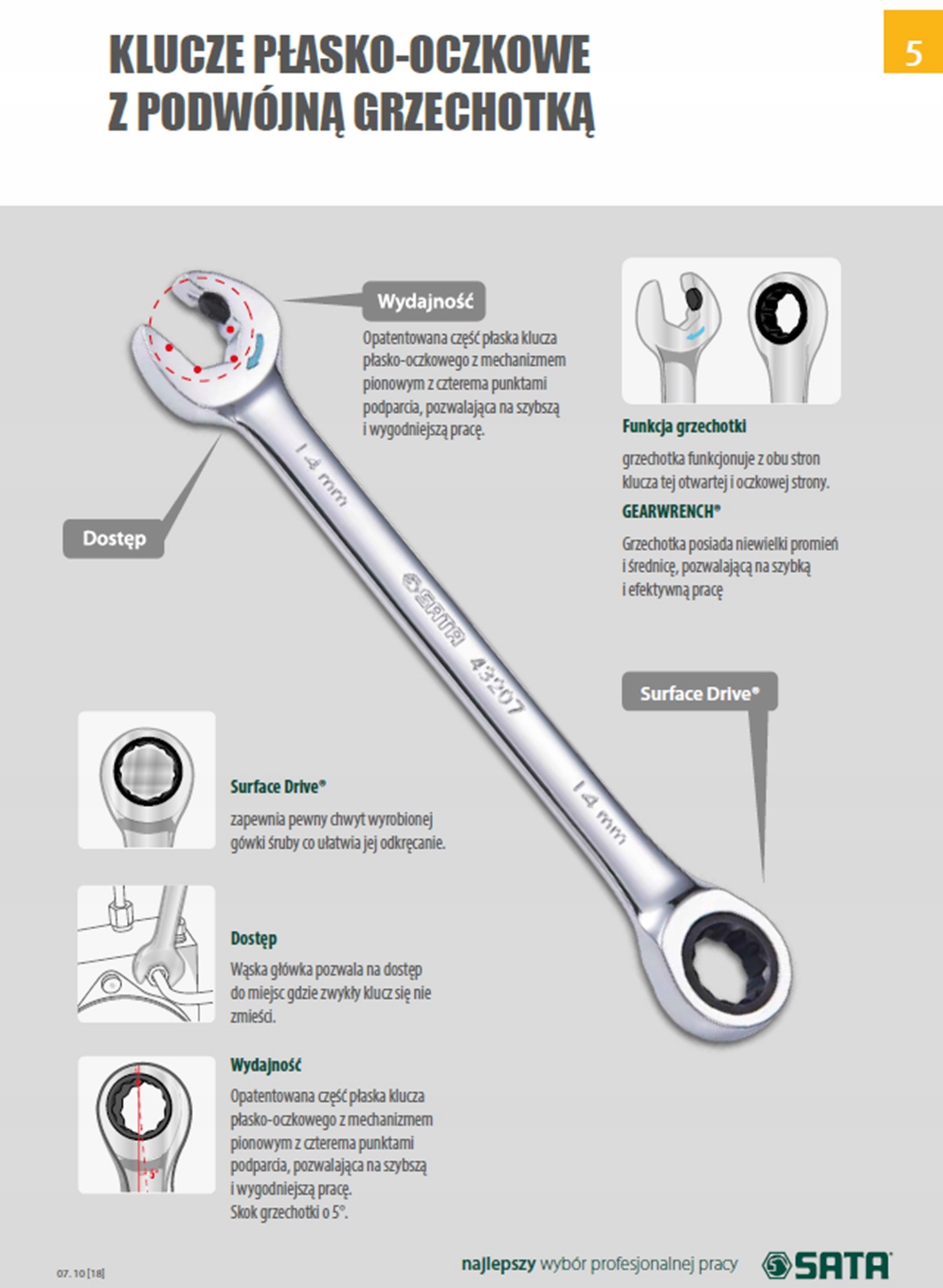 НАБОР КЛЮЧЕЙ С ДВОЙНЫМ ХРАПОВЫМ МЕХАНИЗМОМ