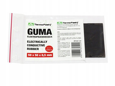 

Guma elektroprzewodząca 50x50x0,5mm