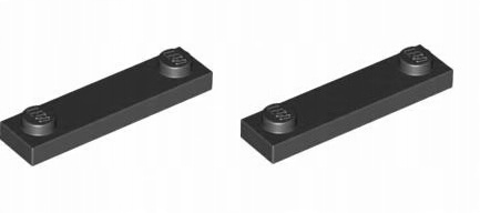 

Lego Płytka mod 1x4 czarny 4599499 92593 2 szt