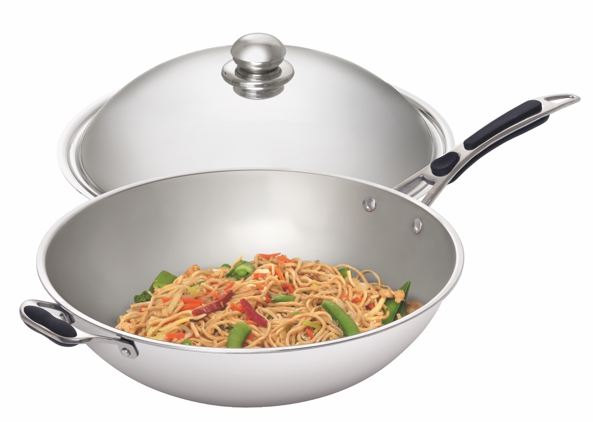 PATELNIA WOK OKRĄGŁE DNO INDUKCJA + POKRYWA INOX Waga produktu z opakowaniem jednostkowym 3.6 kg