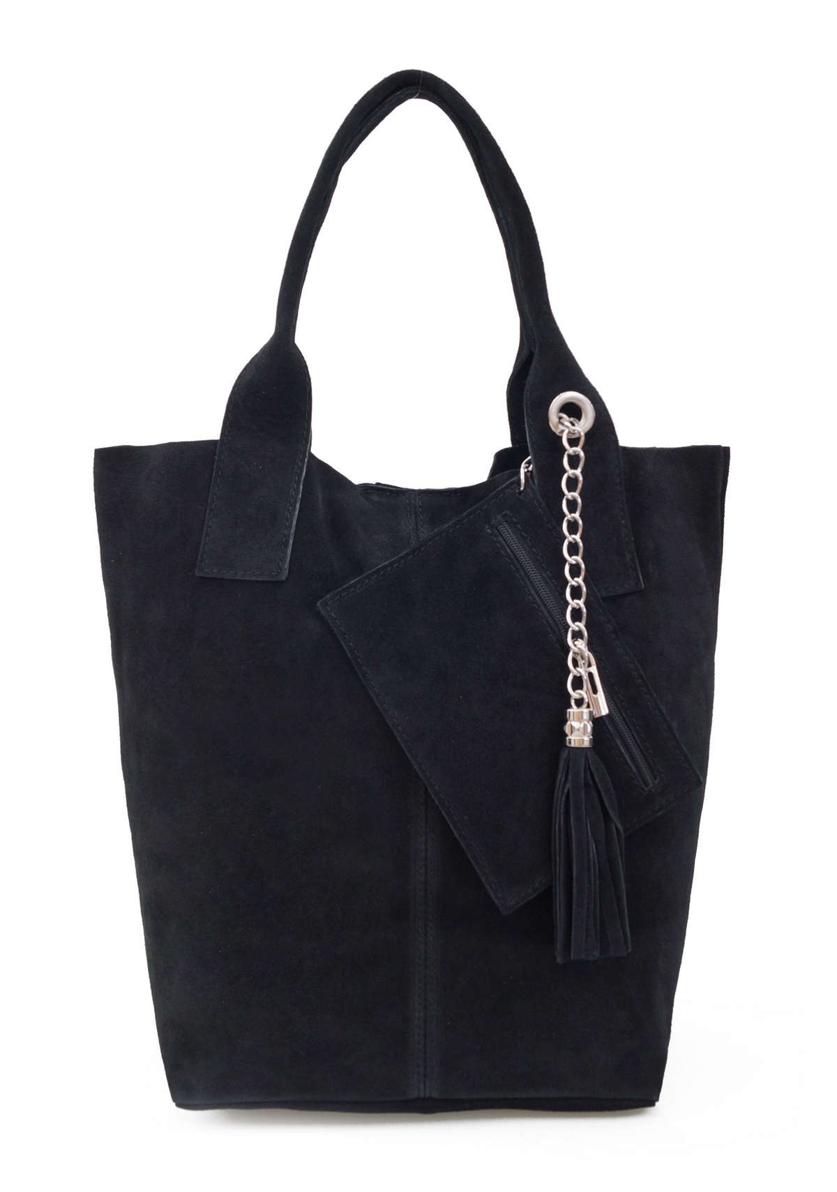 

Torebka Zamszowa skóra worek shopper V093 czarna