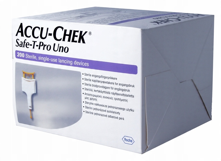 

Nakłuwacz Accu-chek Safe T-Pro Uno, 200 sztuk