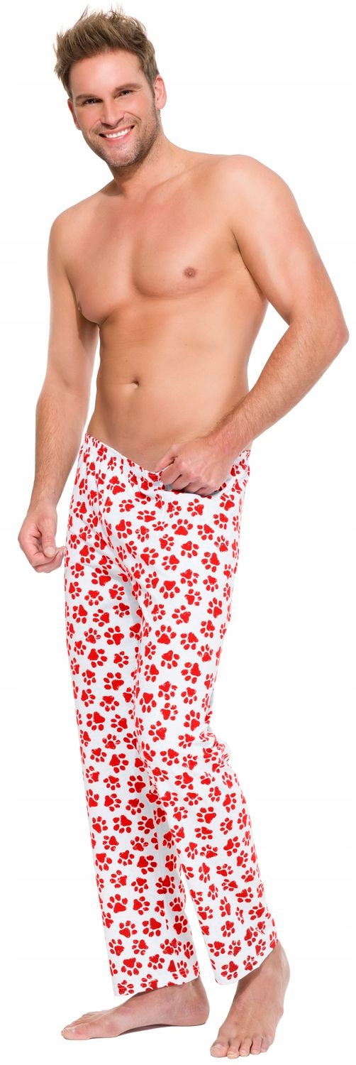 PIŻAMA BAWEŁNIANE DŁUGIE SPODNIE DO SPANIA XL Rozmiar XL