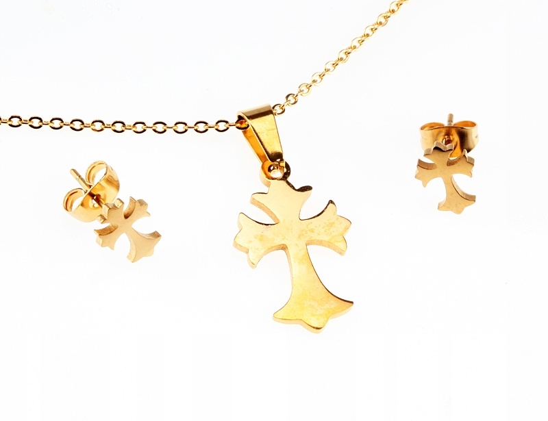 

H4166 Kolczyki Naszyjnik Stal 316L Komplet