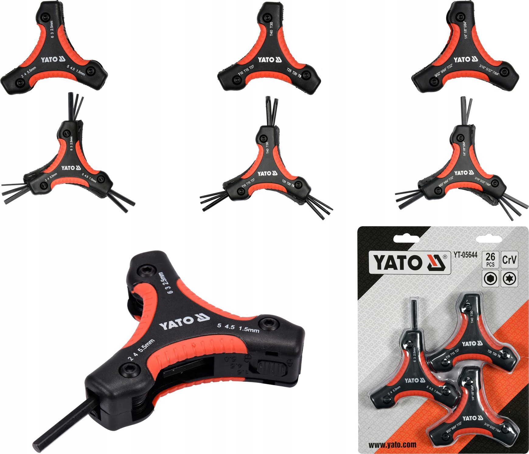 

Yato Klucze imbusowe Hex Torx imbus składane 26szt