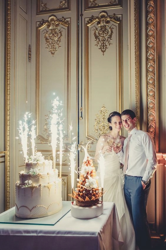 FONTANNA TORTOWA na TORT WESELNY RACE FONTANNA ISKIER na ŚLUB 12CM - 4szt Płeć uniseks