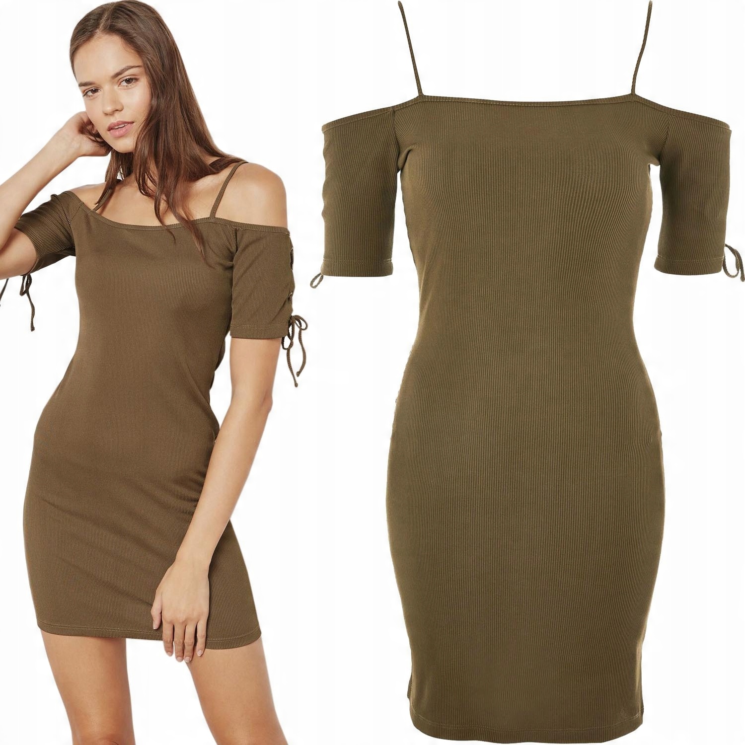 

TopShop Oliwkowa Sukienka Mini Hiszpanka L 40