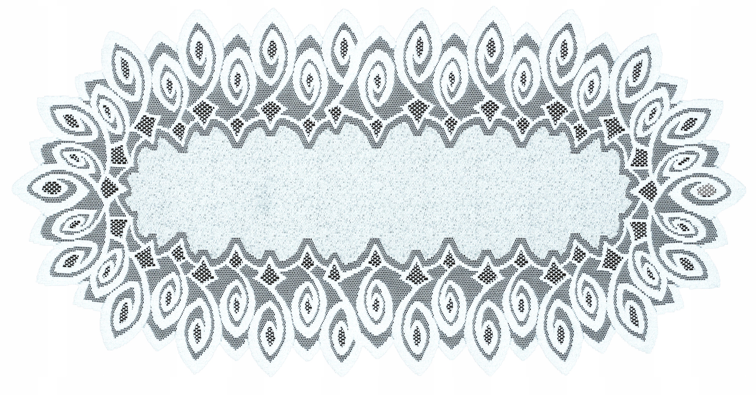 

Biały Bieżnik Owalny Żakardowy 120x60 cm 22246