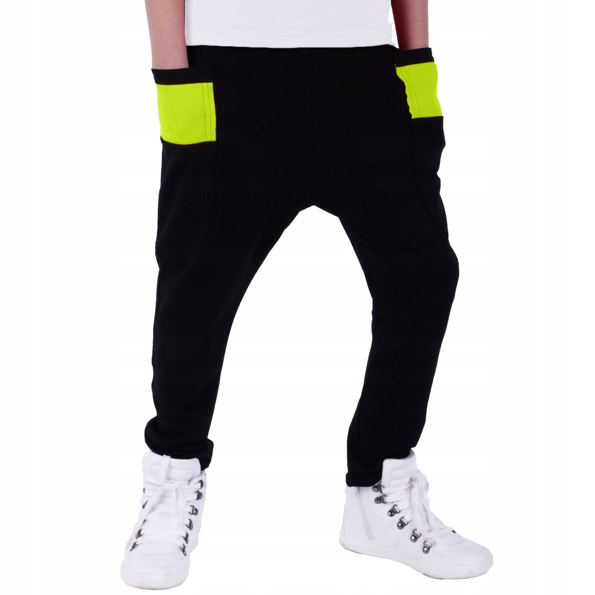 

Spodnie Dresowe Baggy Czarne + Limonka 152