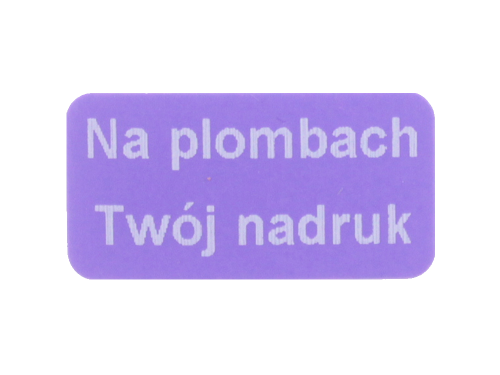 PLOMBA STICKERY 20x10 PURPUROWY VOID 250SZT TWÓJ NADRUK ! Producent Eplomby.pl